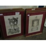 QTY OF GILT FRAMED ECCLESIASTICAL BOOK PLATES OF ARCHERS DESIGNS ETC