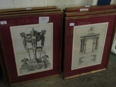 QTY OF GILT FRAMED ECCLESIASTICAL BOOK PLATES OF ARCHERS DESIGNS ETC