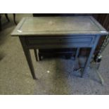 VICTORIAN PAINTED PINE FRAMED SINGLE DRAWER SIDE TABLE