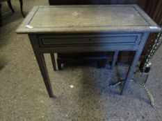 VICTORIAN PAINTED PINE FRAMED SINGLE DRAWER SIDE TABLE