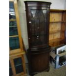 FLOOR STANDING CORNER CUPBOARD WITH ASTRAGAL GLAZED DOOR