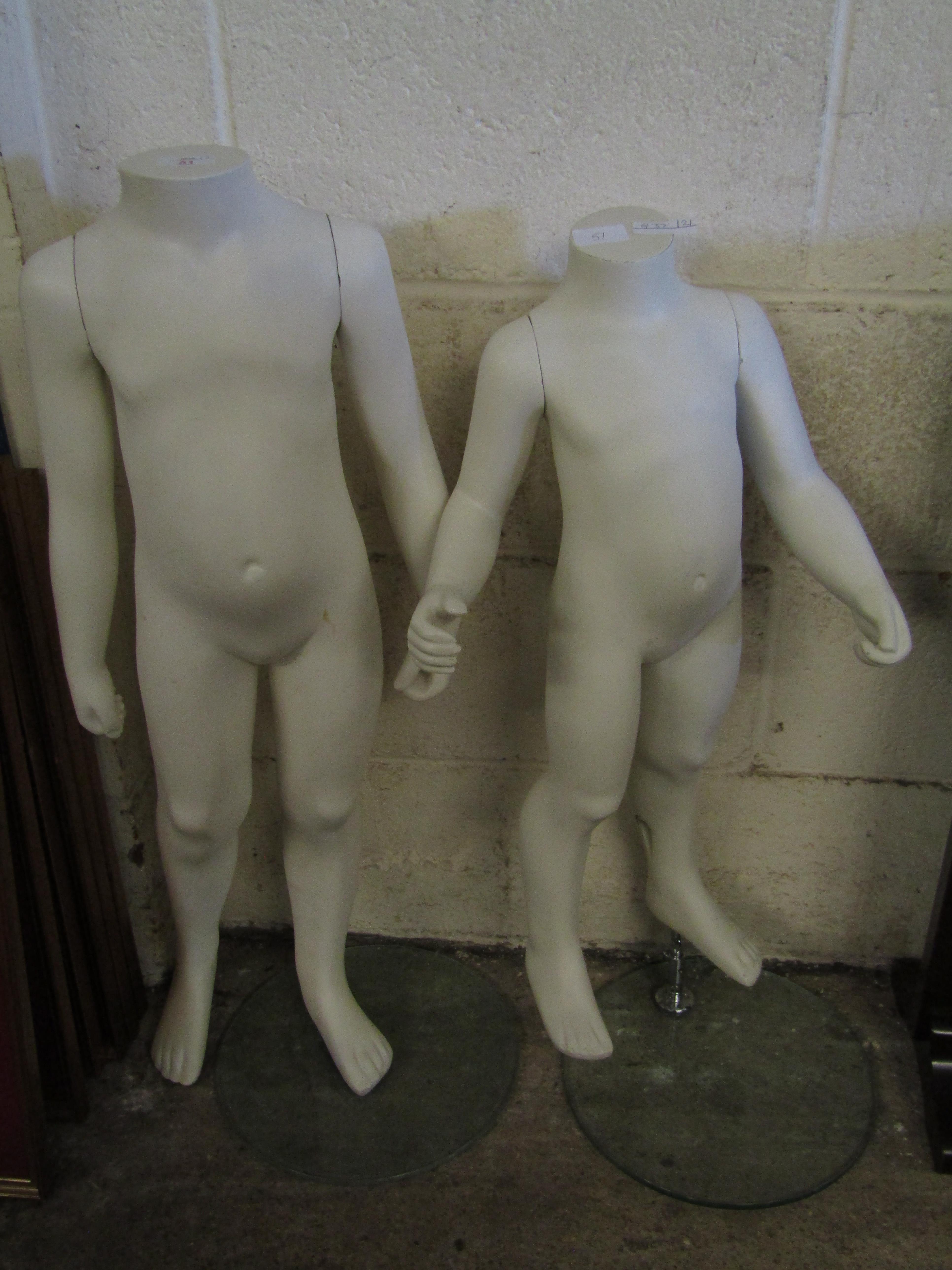 TWO CHILDREN SHOP DISPLAY MANNEQUINS