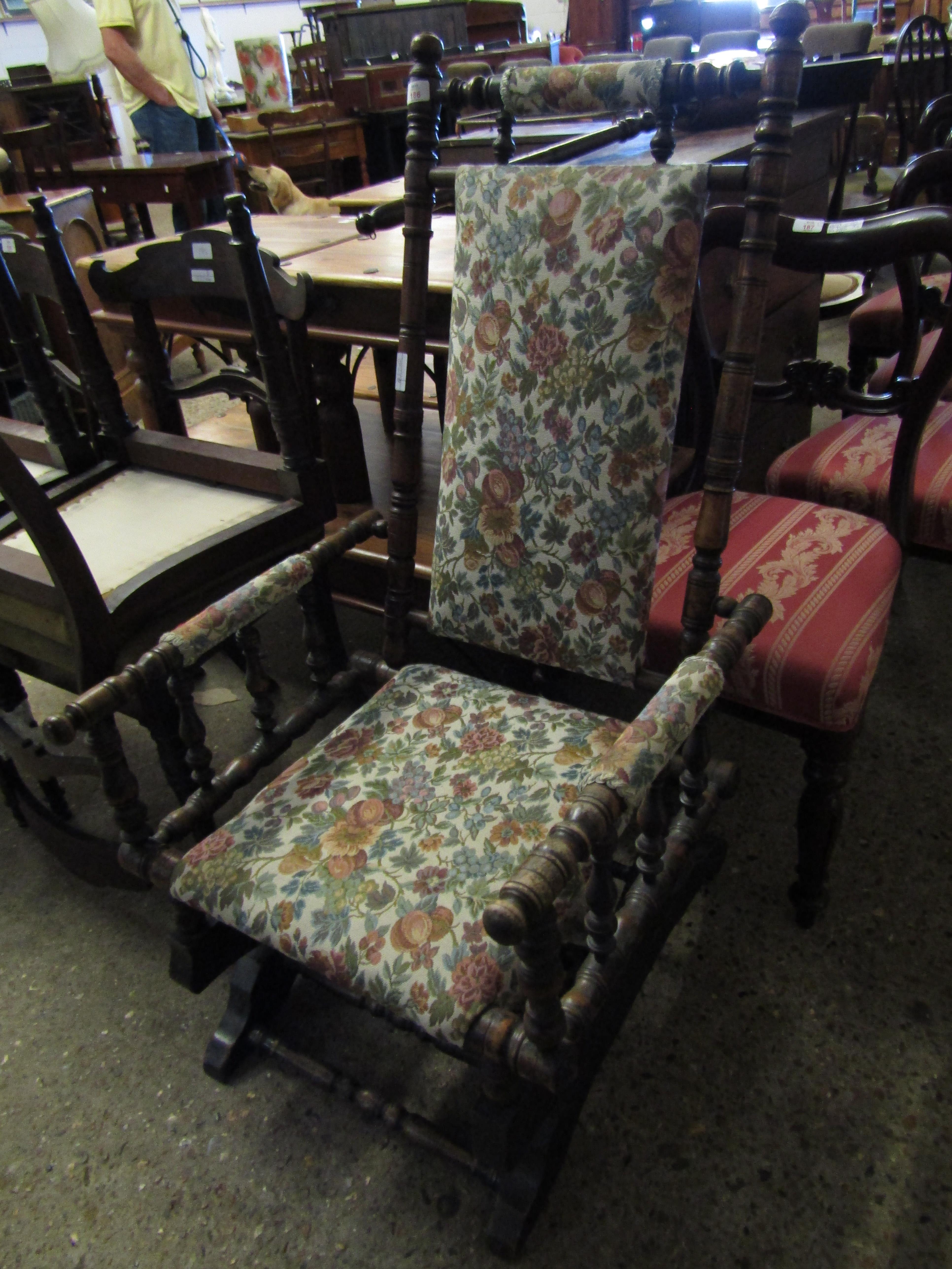 AMERICAN WALNUT BOBBIN TURNED ROCKING CHAIR