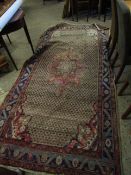 MODERN BACCARA TYPE CARPET WITH A REPEATED LOZENGE CENTRE, DECORATED MAINLY IN CREAMS BLUES AND RED