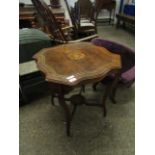 ROSEWOOD TWO TIER OCCASIONAL TABLE WITH INLAID DETAIL