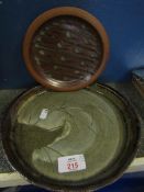 MUCHELNY STUDIO POTTERY BOWL WITH A TEARDROP DESIGN, TOGETHER WITH A LARGER STUDIO POTTERY BOWL,