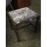 OAK FRAMED UPHOLSTERED TOP STOOL