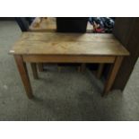 VICTORIAN PINE SIDE TABLE ON FOUR HEAVY TAPERING SQUARE LEGS
