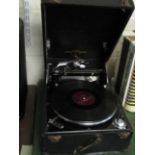 REXINE CASED COLUMBIA RECORD PLAYER MODEL 202