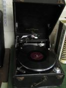 REXINE CASED COLUMBIA RECORD PLAYER MODEL 202