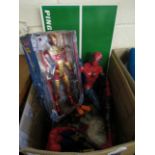 BOX MIXED TOYS, SPIDERMAN TOYS ETC