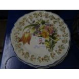 GROUP OF FIVE FLORAL PAINTED PLATES