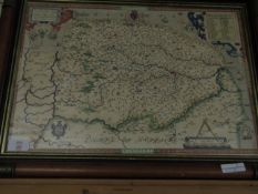 REPRODUCTION FRAMED MAP OF NORFOLK