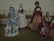 ROYAL WORCESTER FIGURE "DEBUTANTE" TOGETHER WITH A PARAGON FIGURE, LADY CHRISTINE, A DOULTON