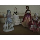 ROYAL WORCESTER FIGURE "DEBUTANTE" TOGETHER WITH A PARAGON FIGURE, LADY CHRISTINE, A DOULTON