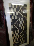 GOOD QUALITY VINTAGE FRAMED BLACK AND WHITE PATCHWORK