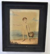 Pair of 19th century hand coloured engravings, Young children, 26 x 21cm (2)