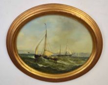 Robert Moore, signed group of three oils on board, Seascapes, 22 x 29cm (3)