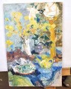 Pauline Harper, signed oil on board, Still Life study, 101 x 66cm, unframed
