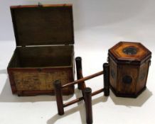 Two 20th century bamboo effect storage cabinets, one of hexagonal form, the other of rectangular