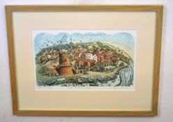 Glynn Thomas, signed in pencil to margin, coloured artist's proof, Cley next the Sea, 18 x 31cm