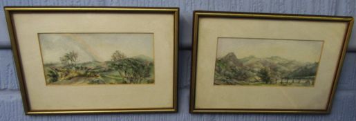 E Chaplin, signed pair of watercolours, "Bryn-Glas" and "A companion", 9 x 19cm (2)