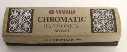 Boxed Yamaha "Chromatic" harmonica No 1200, 14cm wide