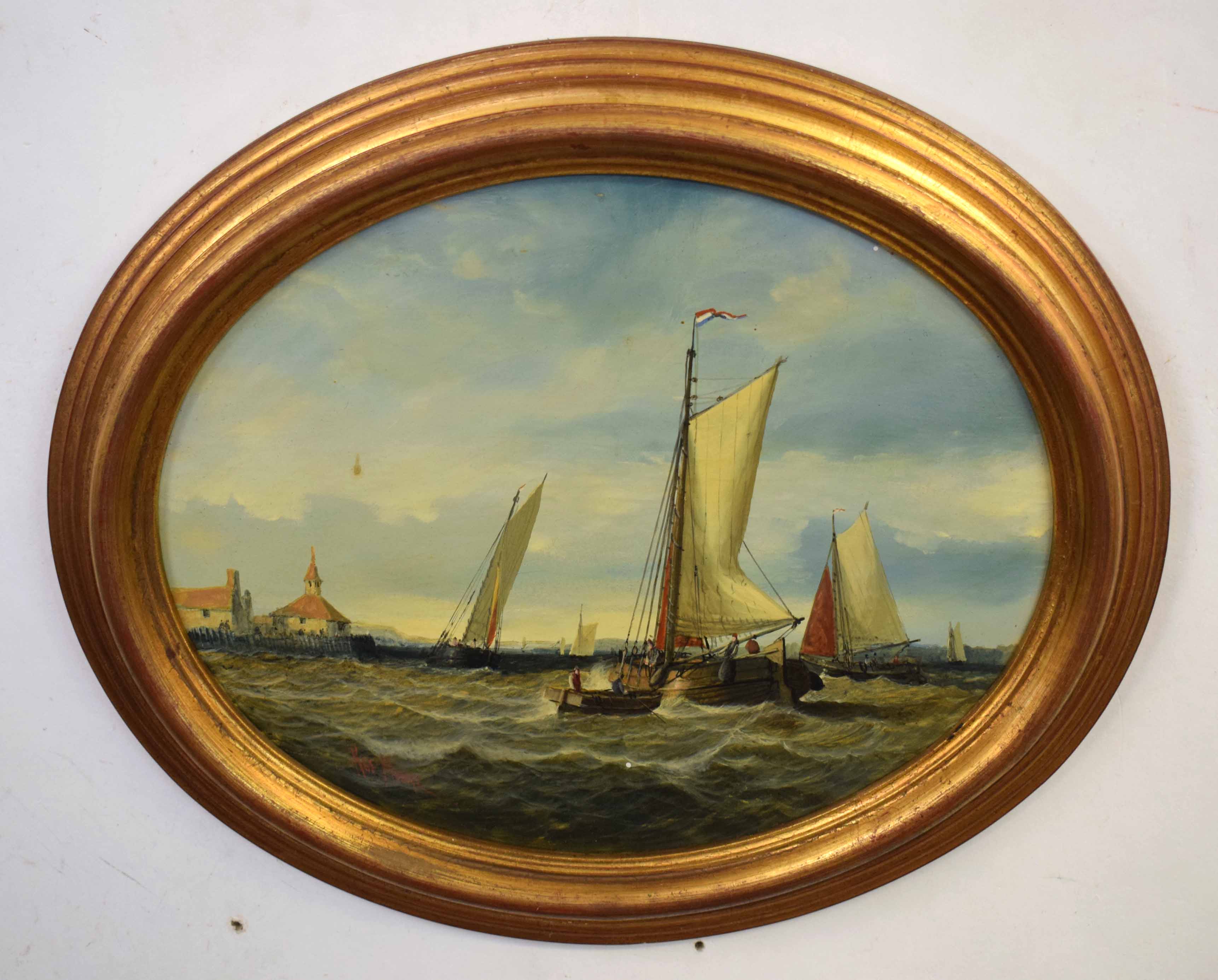 Robert Moore, signed group of three oils on board, Seascapes, 22 x 29cm (3) - Image 3 of 3