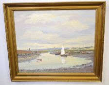 Ernest Pipkin, signed oil on board, "View from Morston", 50 x 60cm