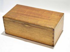 Rectangular mahogany table top box with two lift out trays with dug out compartments and