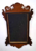 Good quality Georgian mahogany type fretwork carved mirror, of rectangular form with gilt insert,