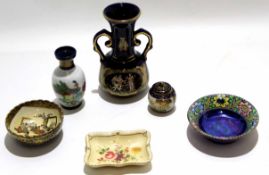 Collection of various pottery and porcelain including a Royal Crown Derby posies, dish, Oriental