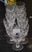Collection of 11 cut glass liqueur glasses, Royal Brierley, 9cm high