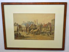 Ernest Parkman, signed watercolour, Street Scene, 20 x 28cm, together with a further watercolour