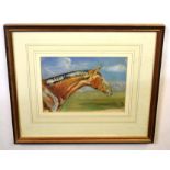 A L Blomvill-Campling, oil sketch, Horse study, 15 x 21cm