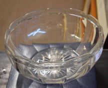 Cut glass fruit bowl and boxed set of Edinburgh Crystal tumblers made to commemorate the marriage of