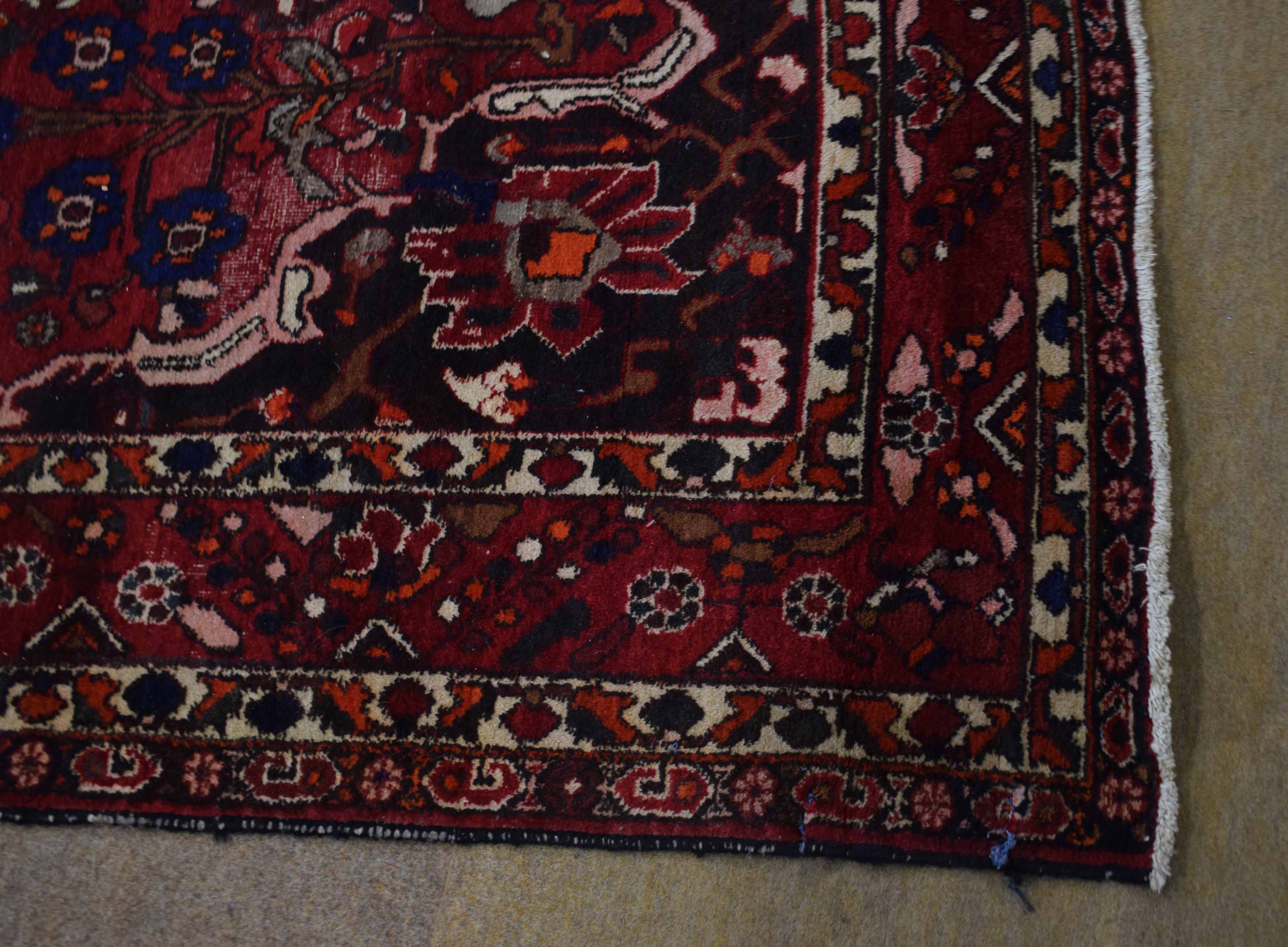 Good quality modern carpet with multi-coloured decoration among red field with a floral design and - Image 2 of 4