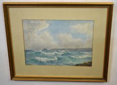 Herbert H Bingley, signed watercolour, West Country coastal scene, 20 x 28cm