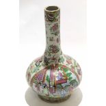 Large late 19th century Cantonese vase, the baluster body decorated in typical fashion with