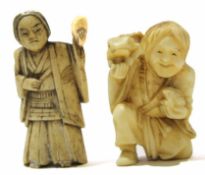 Two Japanese ivory netsuke, early 20th century