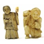 Two Japanese ivory netsuke, early 20th century