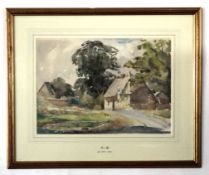 Jessie Pym, watercolour, Cottage in a landscape, 24 x 34cm