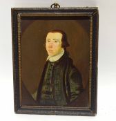 Unsigned oil on panel, bearing inscription verso "John Tracey of Gillingham, aged 24", further