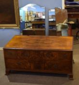 Art Deco period walnut and walnut veneered low dressing chest of two short, one medium and one