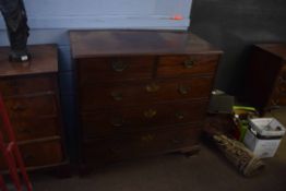 Georgian mahogany straight fronted two over three full width drawer chest raised on ogee bracket