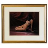 Miroslav Stojkovic (born 1955), Reclining female nude, pastel, signed lower right, 37 x 47cm