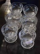 Collection of 6 cut glass dessert glasses