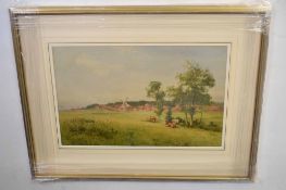 Thomas Pyne, RI, signed and dated 1887, watercolour, View of Cley, 33 x 52cm