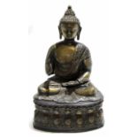 Chinese Tibetan bronze figure of Buddha in typical pose, 40cm high