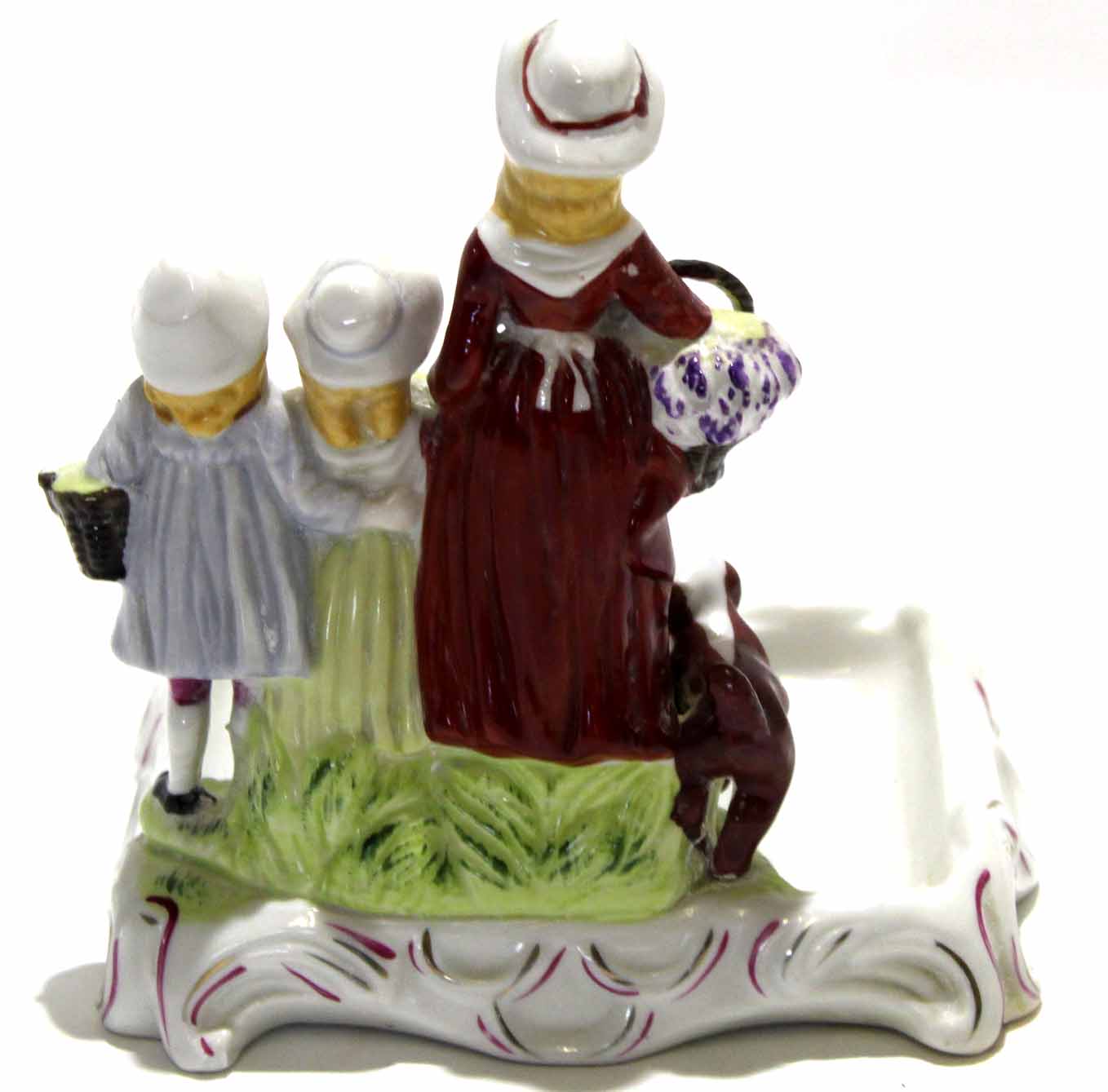 Continental porcelain Yardley's English Lavender soap dish with lady and children flanked by a - Image 2 of 3